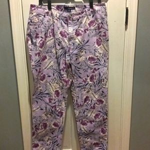 Lavender Flower Print Jeans